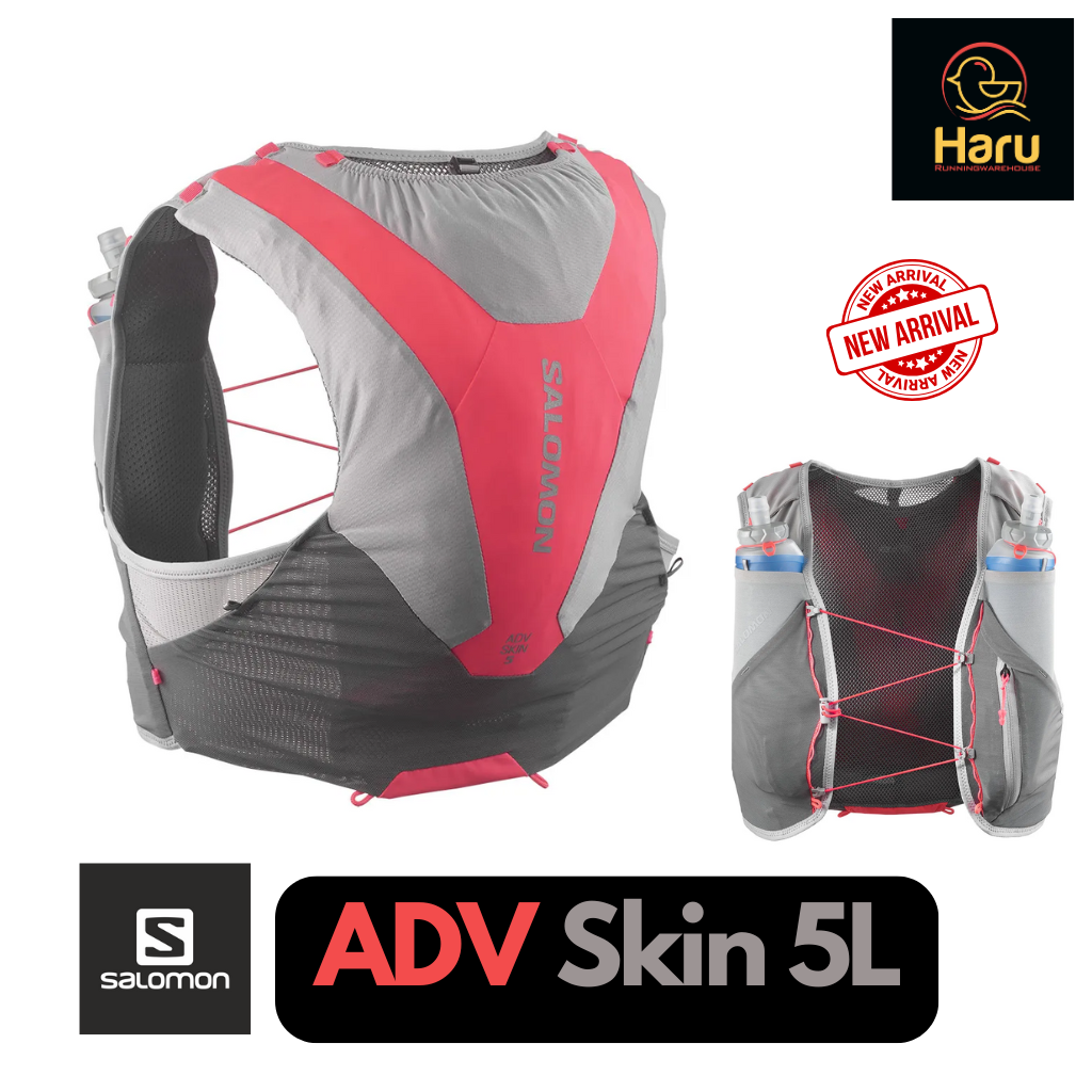 Salomon Adv skin 5L SS25 : Castlerock.Alloy.Neon Flame