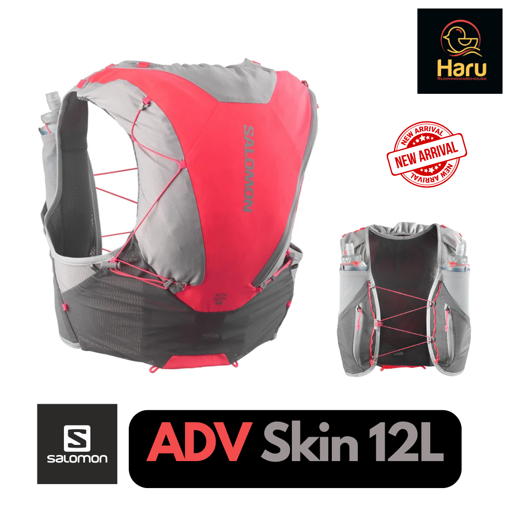 Salomon Adv skin 12L SS25 : Castlerock.Alloy.Neon Flame